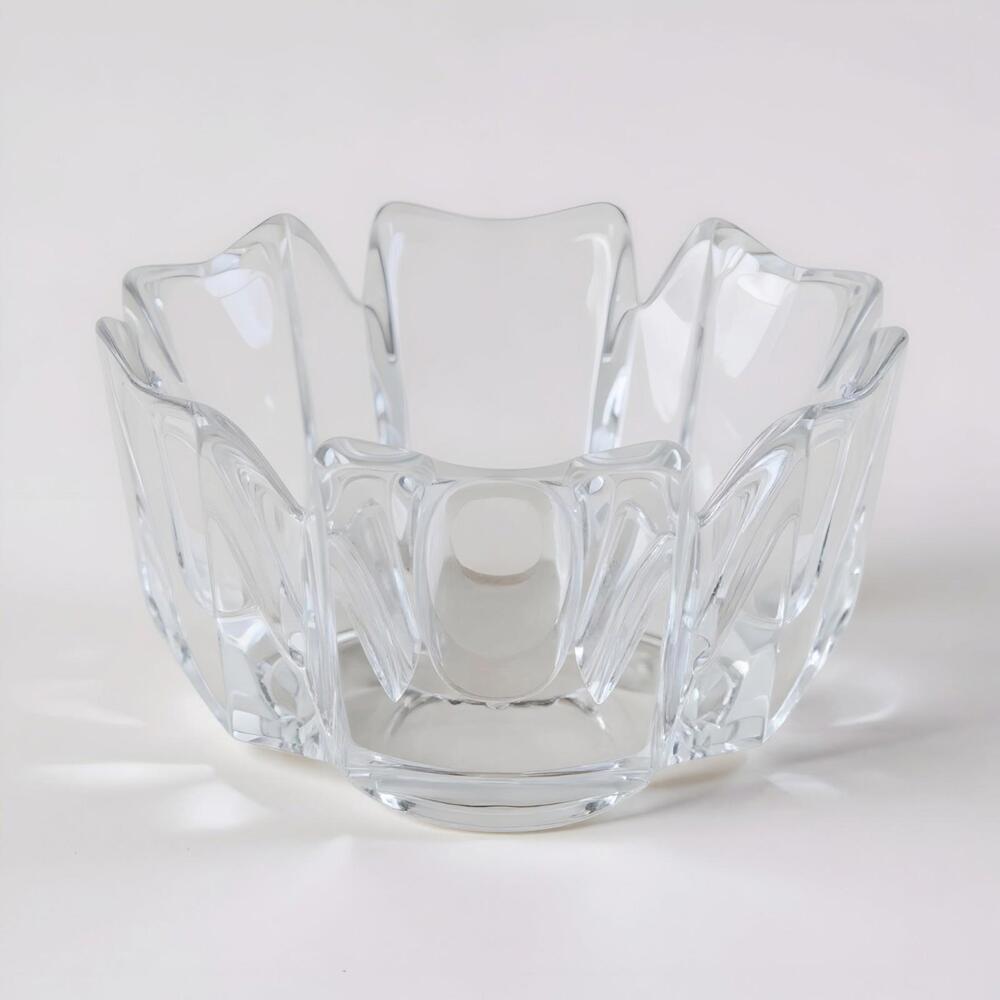 Orrefors Corona Signed Crystal Bowl Sweden Trinket or Candy Dish, Vintage